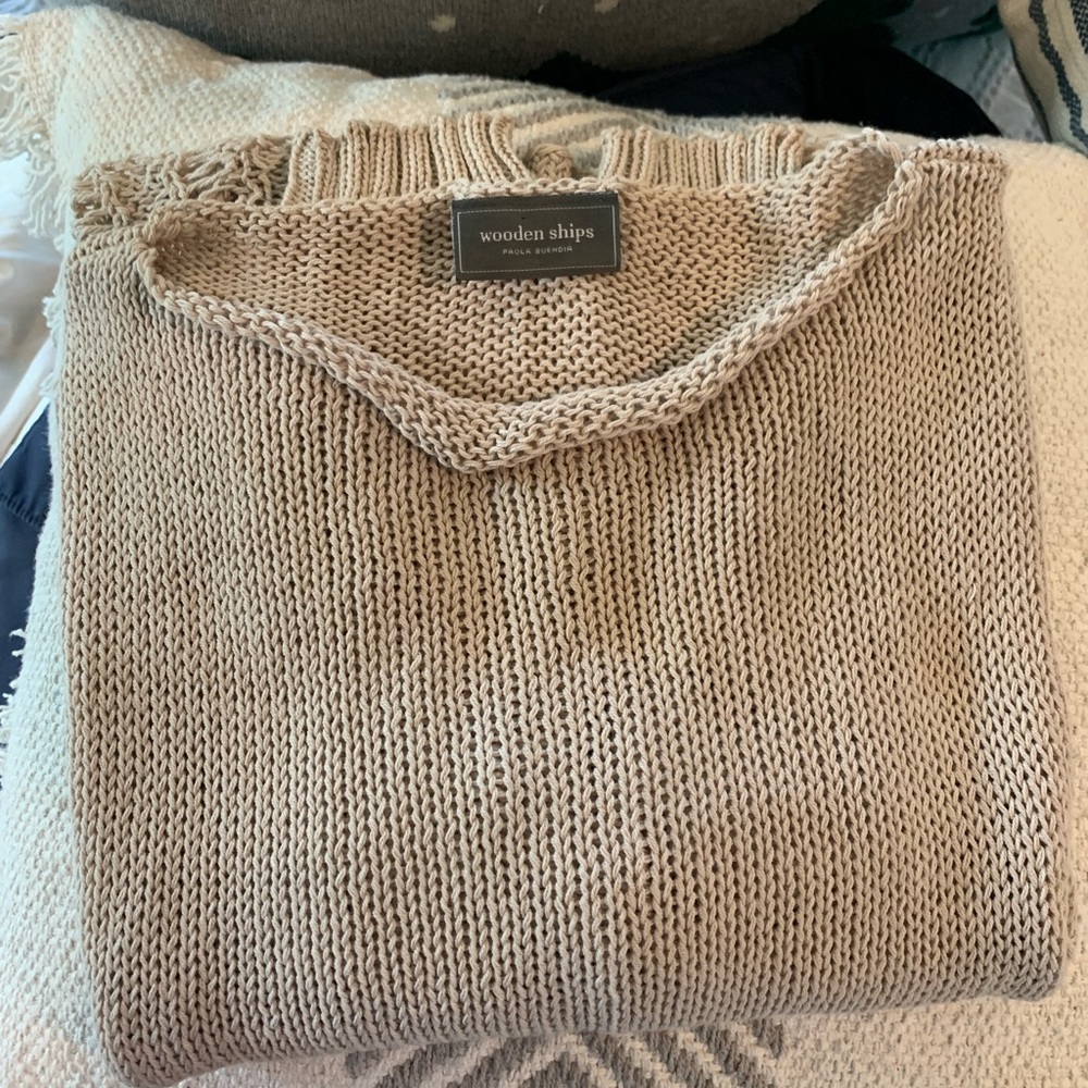 Wooden ships medium beige sweater